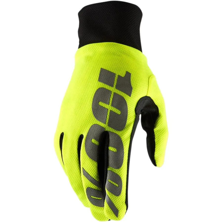 100% Hydromatic Waterproof Gloves - Fluo Yellow