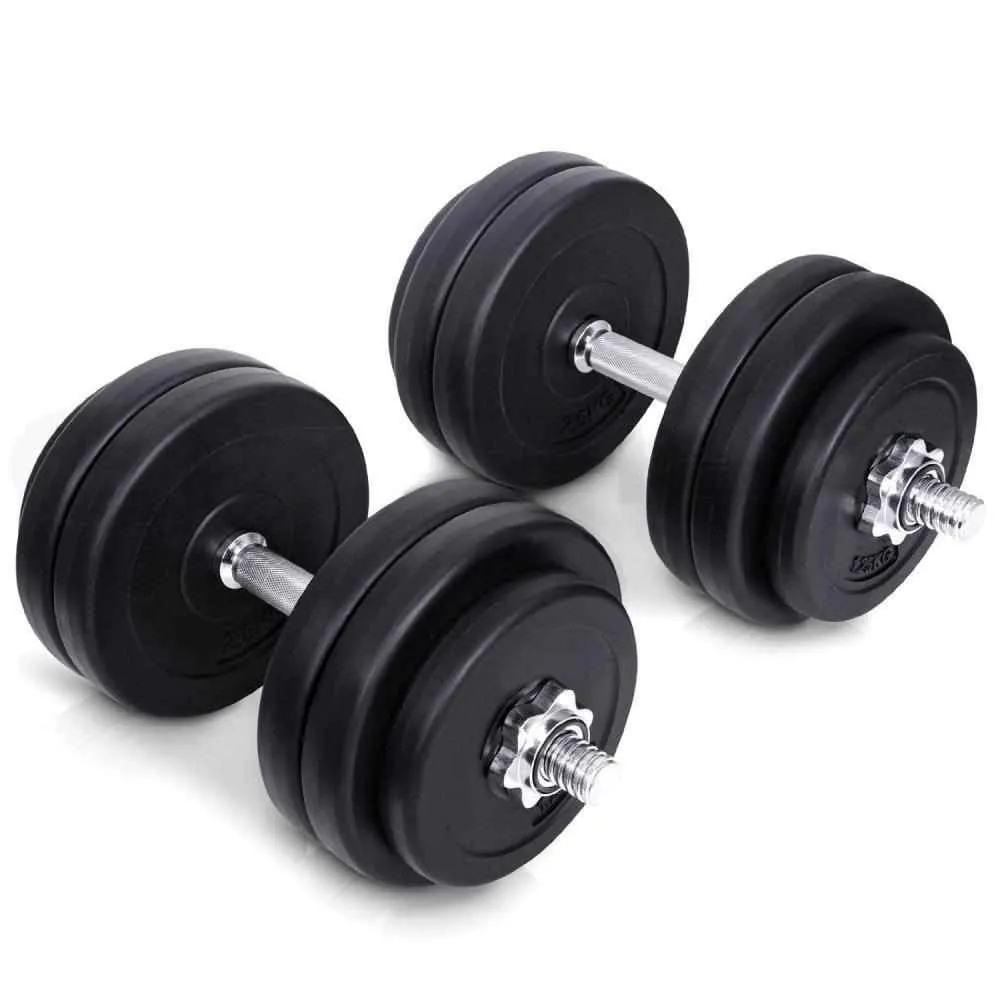 1" Adjustable Dumbbell Set With Chrome Handle 10kg - 50kg