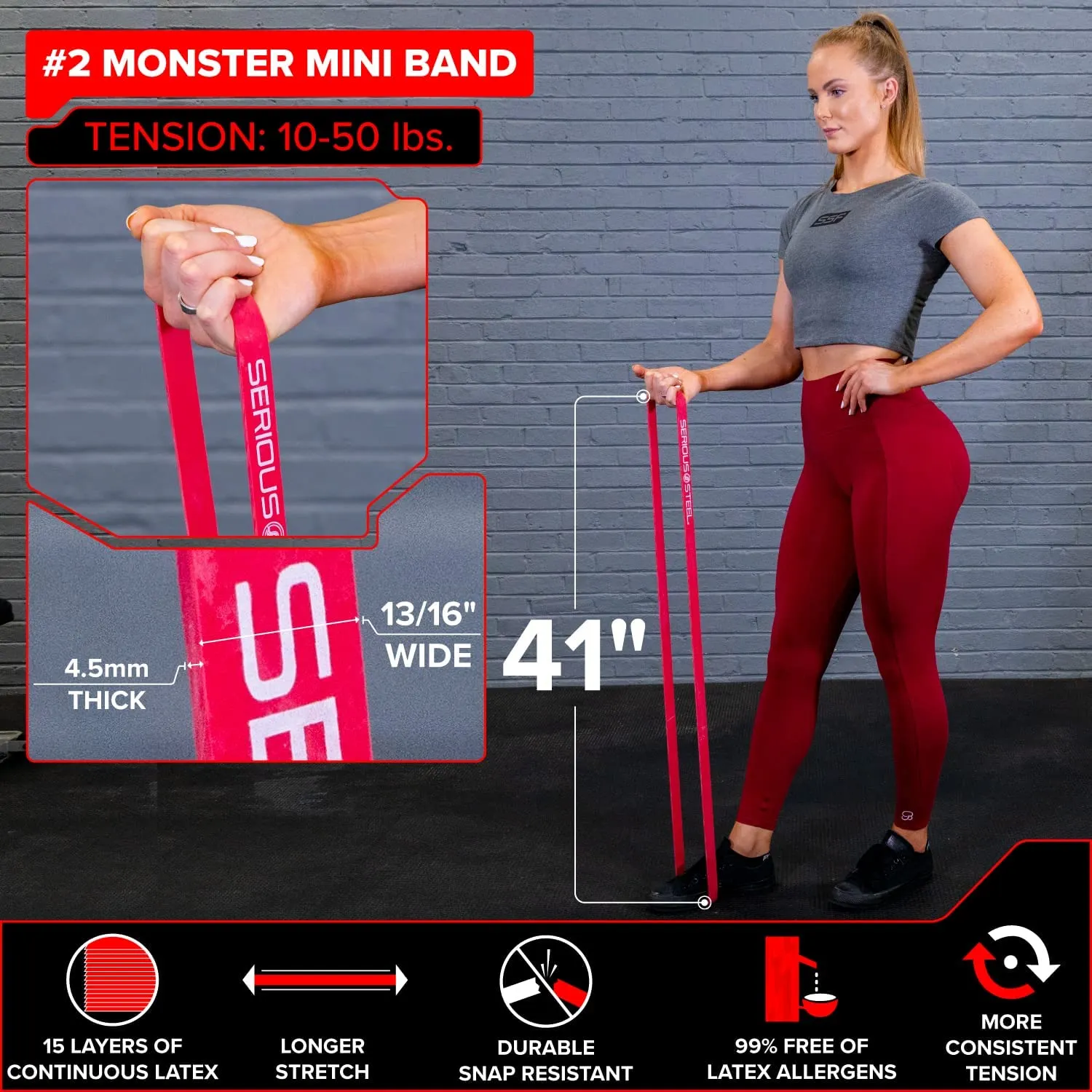 41" Light Resistance Band (25-80 lbs)