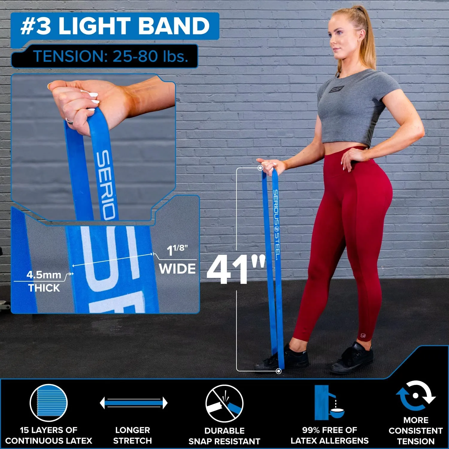 41" Light Resistance Band (25-80 lbs)