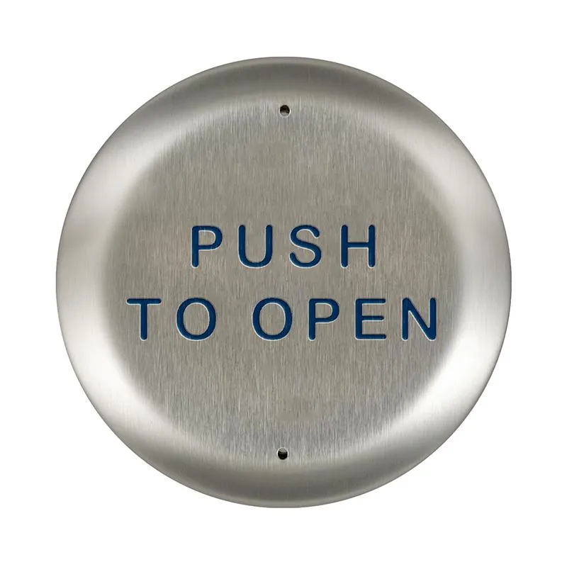 BEA 10PBR45 Round 4.5 Inch Push to Open text  only Push Plate