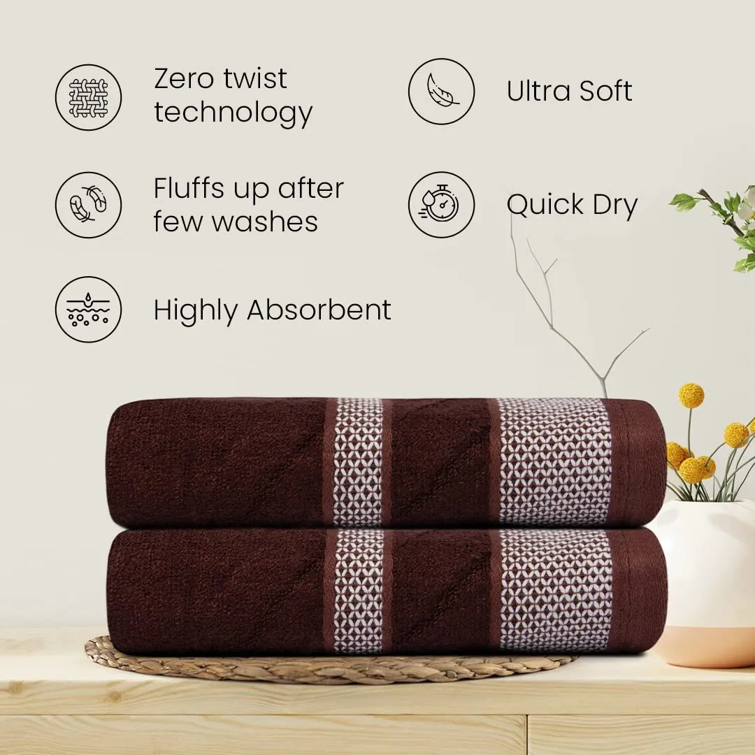 BePlush Zero Twist Bamboo Hand Towels Set of 4 Brown & Yellow : Ultra Soft, Highly Absorbent, Quick Dry, Anti Bacterial Napkins for Hand Towel || 450 GSM, 40 X 60 cms