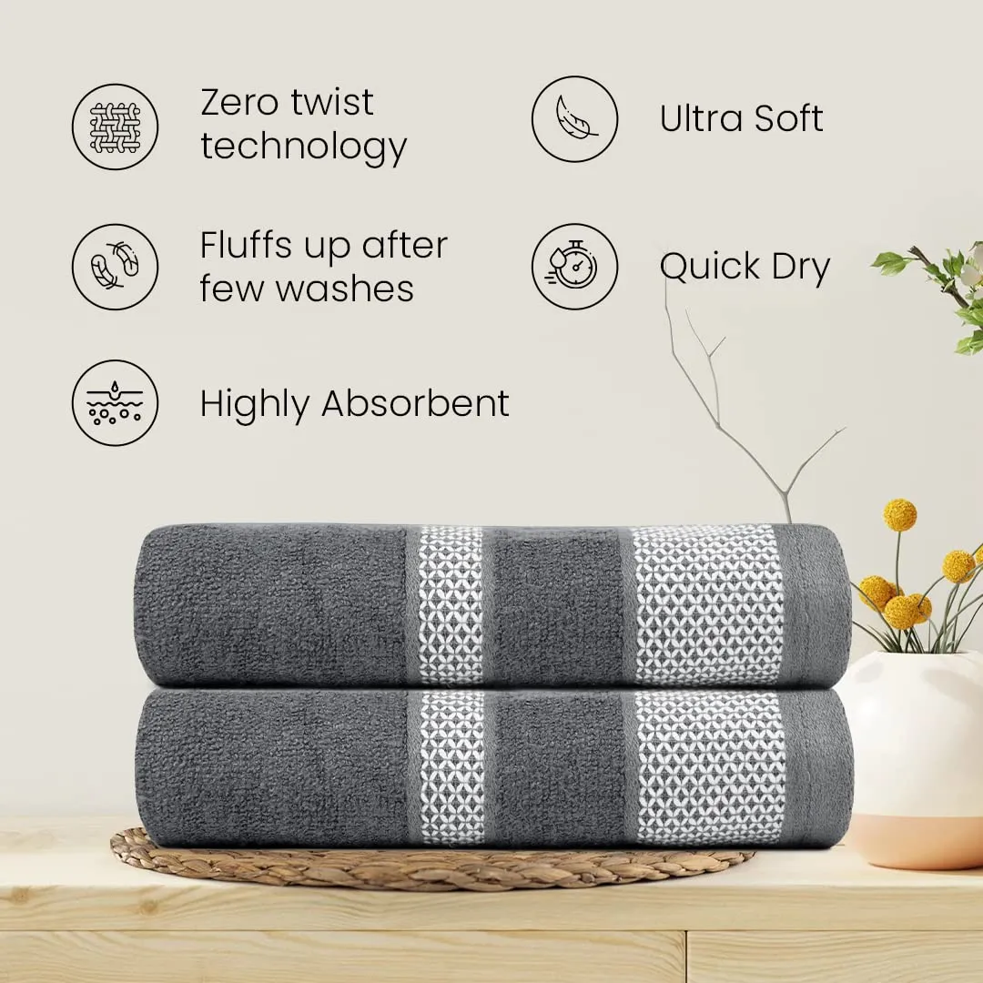 BePlush Zero Twist Bamboo Hand Towels : Ultra Soft, Highly Absorbent, Quick Dry, Anti Bacterial Napkins for Hand Towel || 450 GSM, 40 X 60 cms (6, Emerald Blue, Grey, Rust)