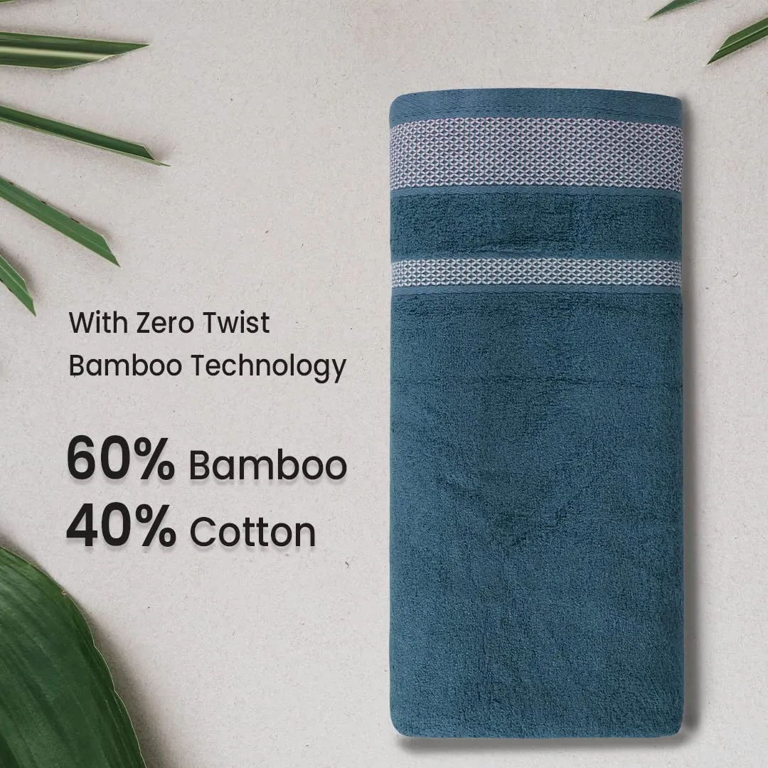 BePlush Zero Twist Bamboo Hand Towels : Ultra Soft, Highly Absorbent, Quick Dry, Anti Bacterial Napkins for Hand Towel || 450 GSM, 40 X 60 cms (6, Emerald Blue, Grey, Rust)