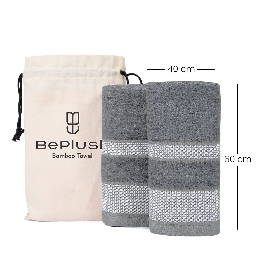 BePlush Zero Twist Bamboo Hand Towels : Ultra Soft, Highly Absorbent, Quick Dry, Anti Bacterial Napkins for Hand Towel || 450 GSM, 40 X 60 cms (6, Emerald Blue, Grey, Rust)