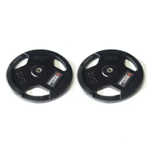 Body Power 20kg Rubber Tri-Grip Olympic Weight Plates (x2)