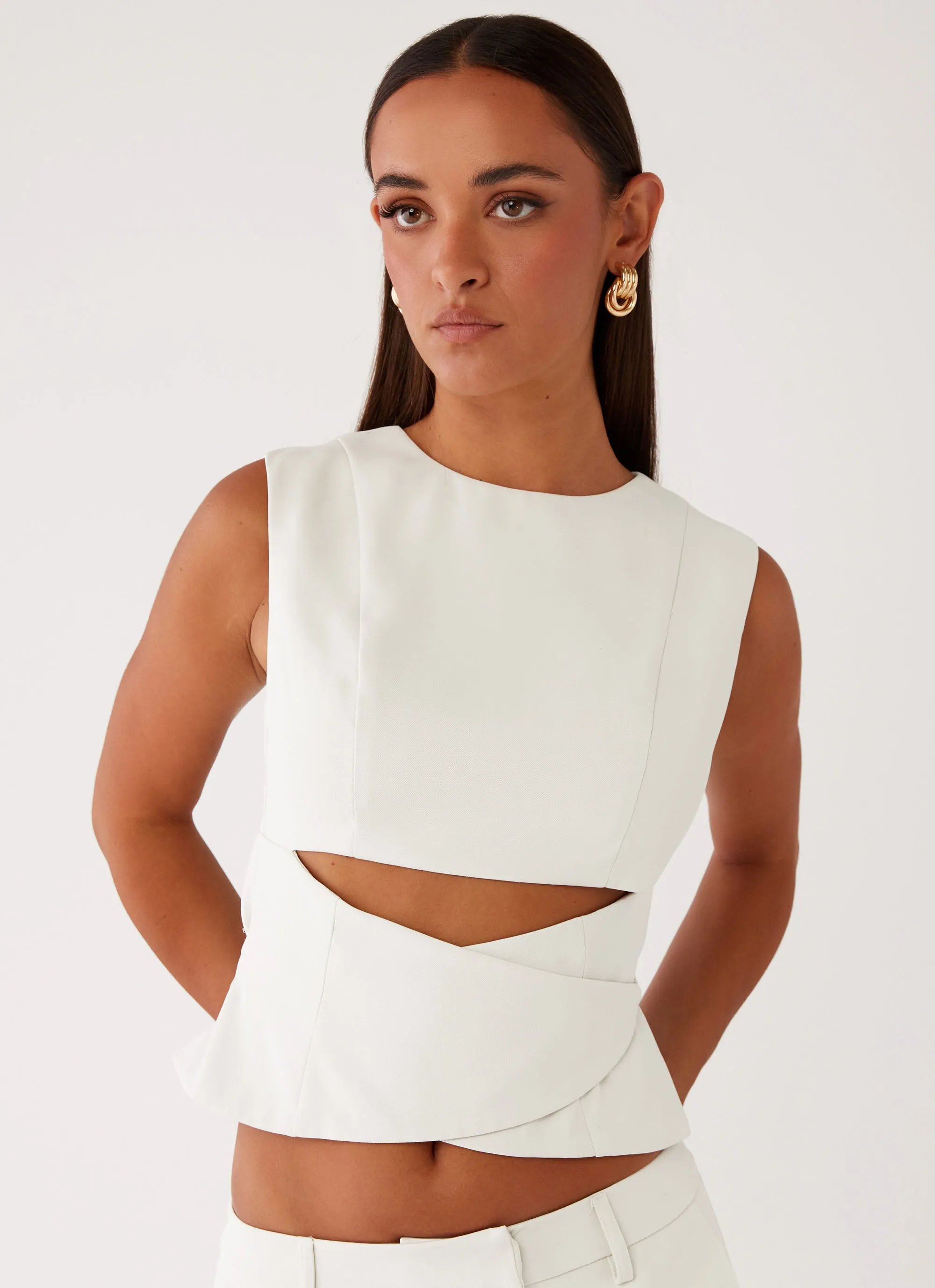 Cyra Wrap Top - Ivory