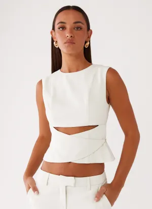 Cyra Wrap Top - Ivory