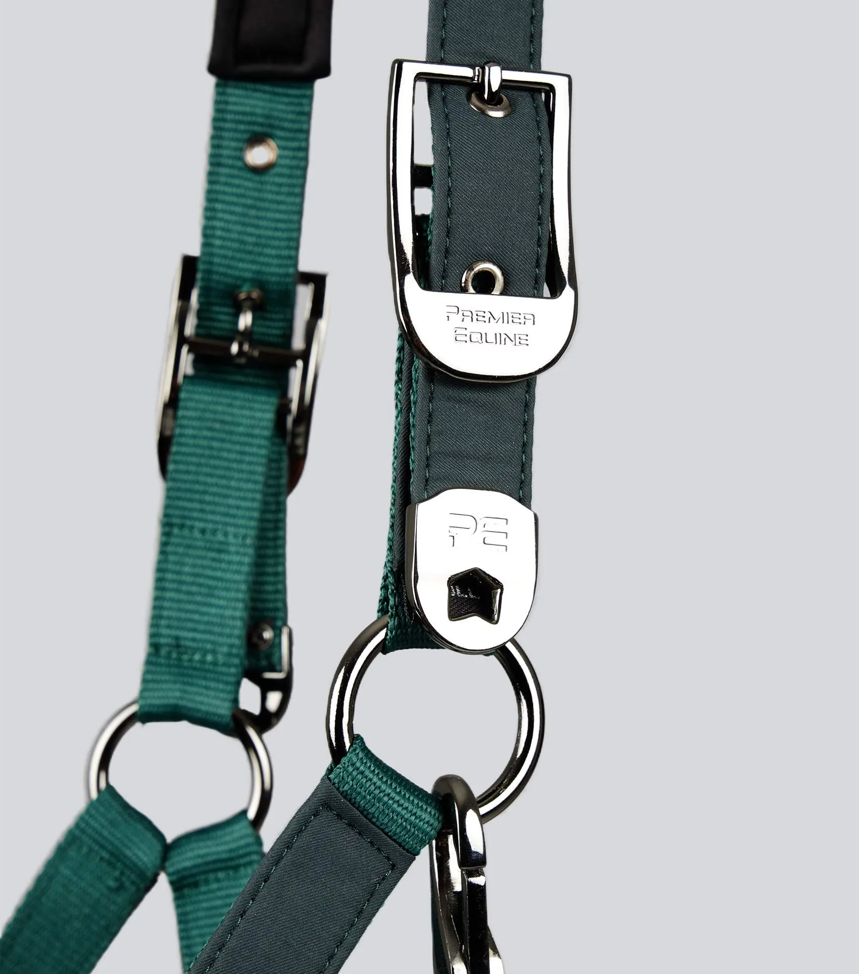 Duco Padded Head Collar with Lead Rope Green