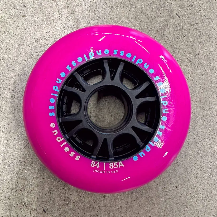 Endless Wheels Inline Skate Wheels 84mm/85a Neon Pink 4-Pack