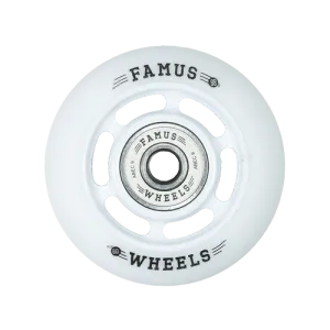 Famus Metal Core Wheels - Set of 4 - 60MM/88A - 6 SPOKES - White/White - Sale