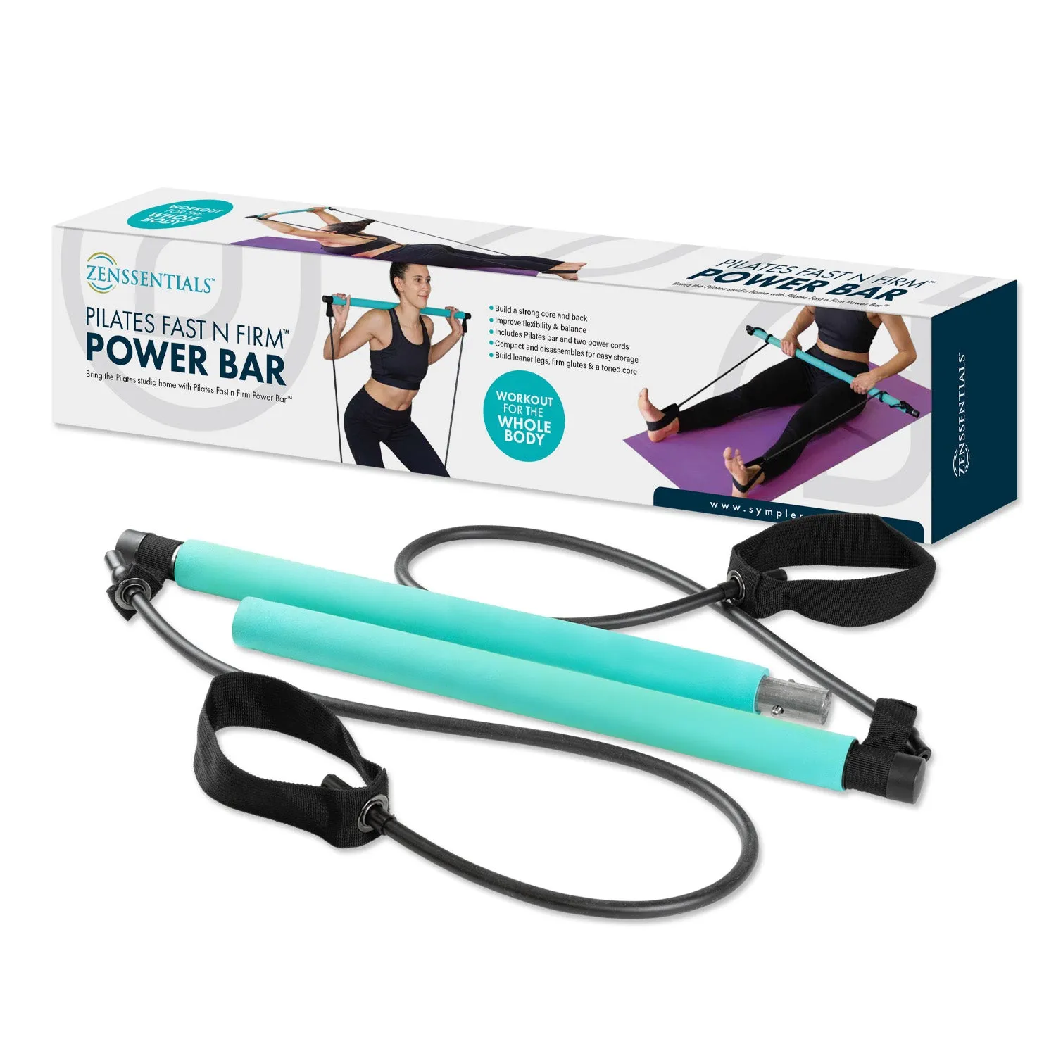 Fast N Firm Pilates Power Bar   Resistance Bands For Full Body Workout At Home