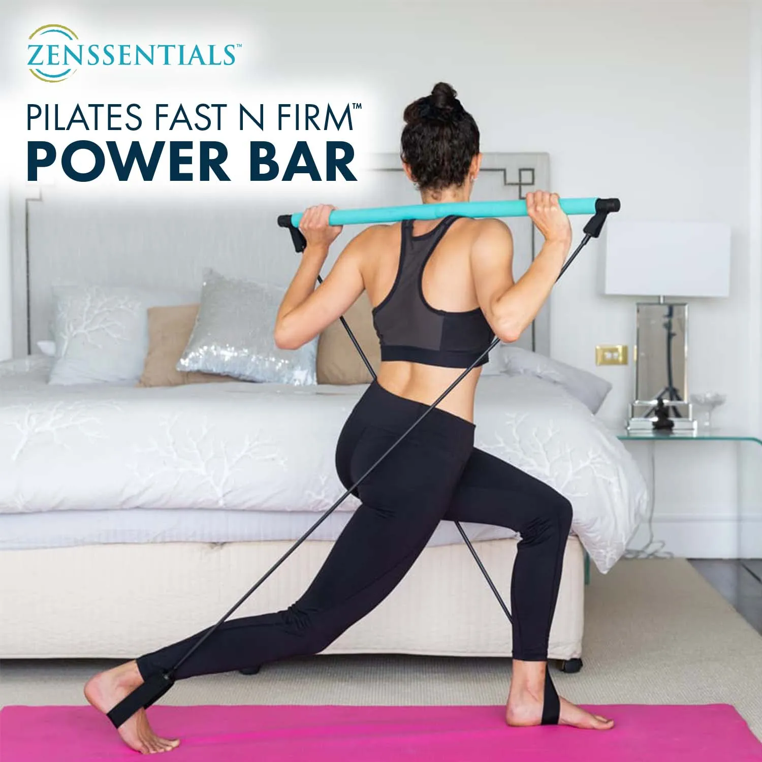 Fast N Firm Pilates Power Bar   Resistance Bands For Full Body Workout At Home