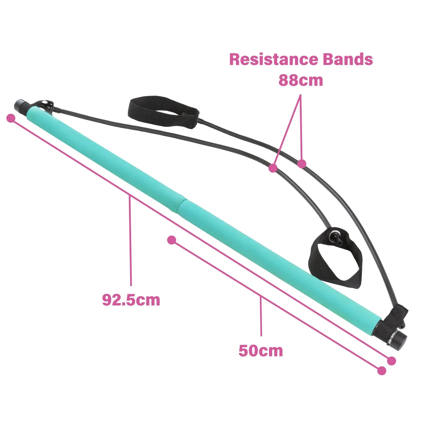 Fast N Firm Pilates Power Bar   Resistance Bands For Full Body Workout At Home