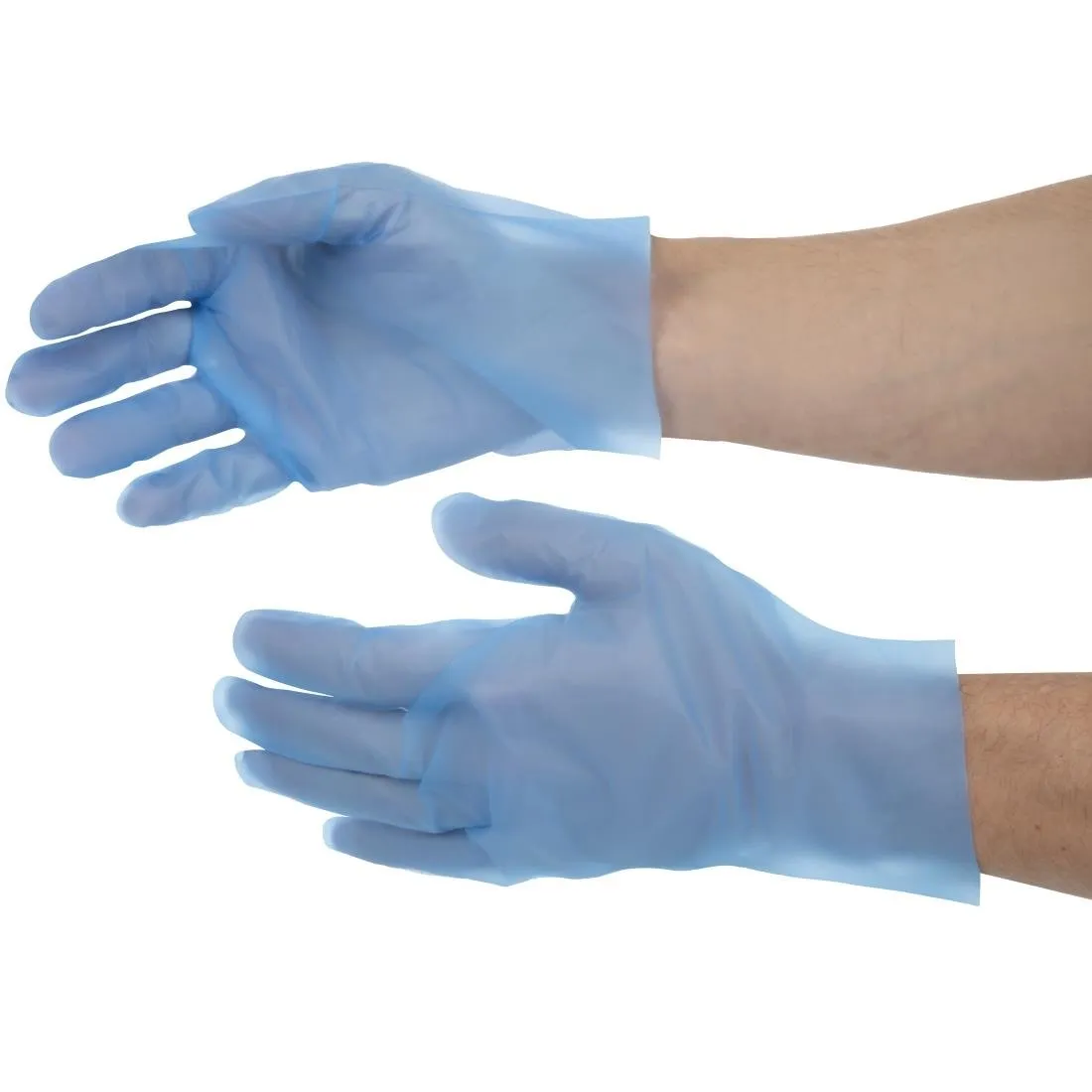 FC488-L Nisbets Essentials Powder-Free TPE Gloves Blue L (Pack of 200)