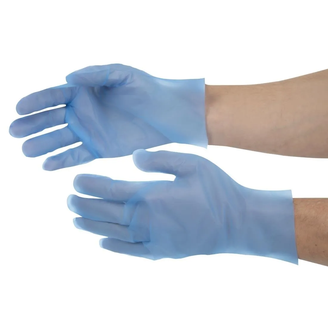 FC488-L Nisbets Essentials Powder-Free TPE Gloves Blue L (Pack of 200)