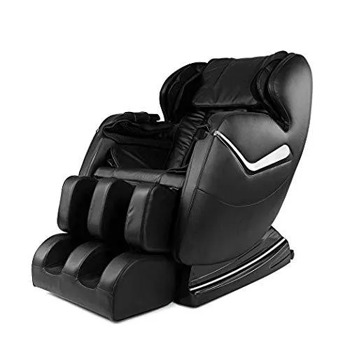 Full Body Zero Gravity Shiatsu Recliner with Heat and Foot Rollers Massage Chair (Black)