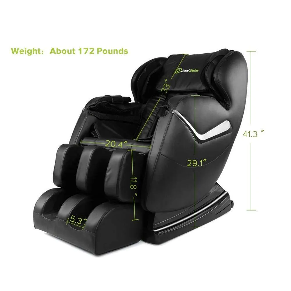 Full Body Zero Gravity Shiatsu Recliner with Heat and Foot Rollers Massage Chair (Black)