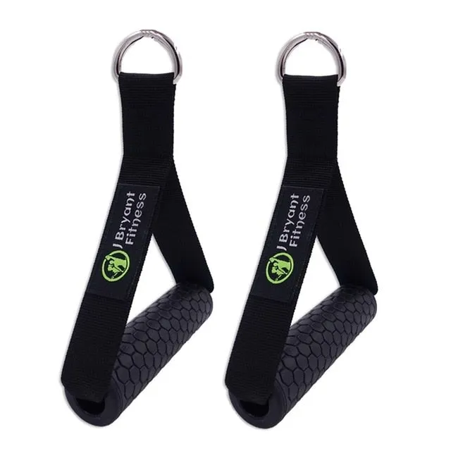 Gym Resistance Bands Handles Anti-slip TPR Grip Strong Nylon Webbing