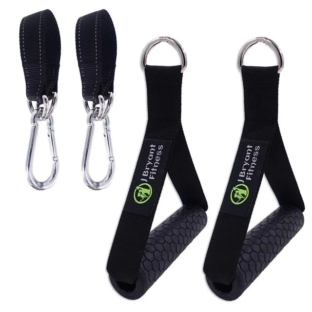 Gym Resistance Bands Handles Anti-slip TPR Grip Strong Nylon Webbing