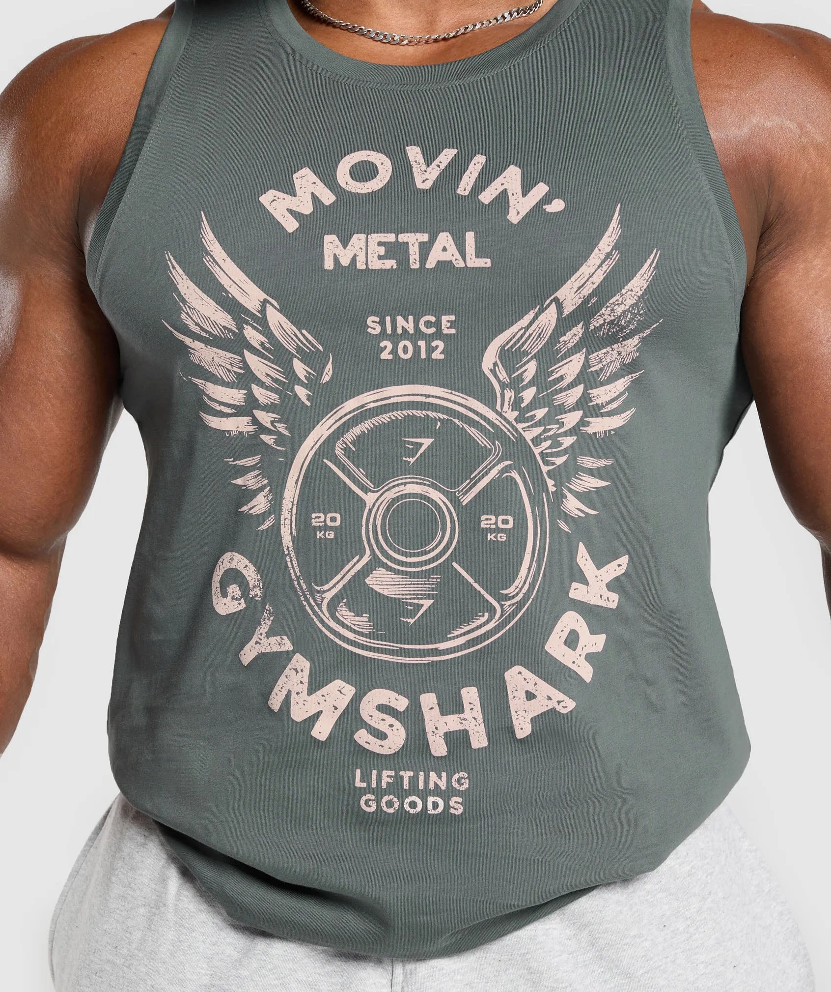 Gymshark Movin' Metal Graphic Tank - Slate Teal