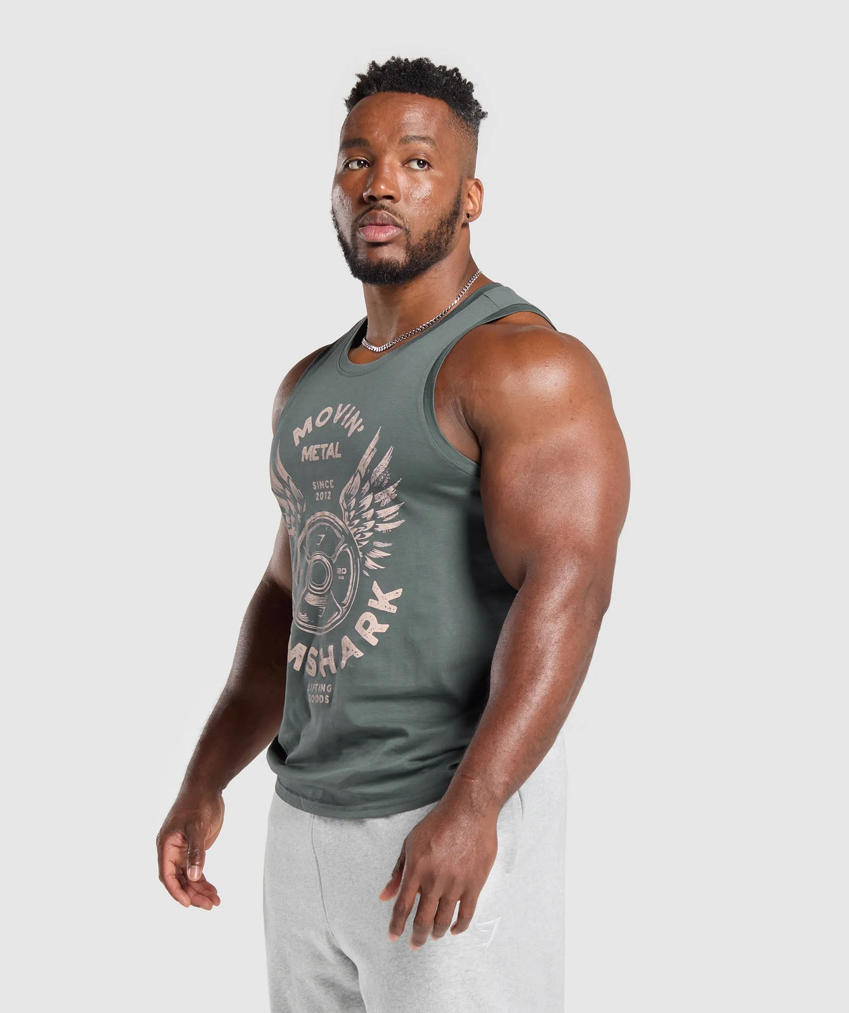 Gymshark Movin' Metal Graphic Tank - Slate Teal