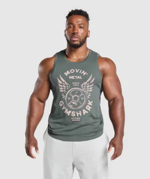 Gymshark Movin' Metal Graphic Tank - Slate Teal