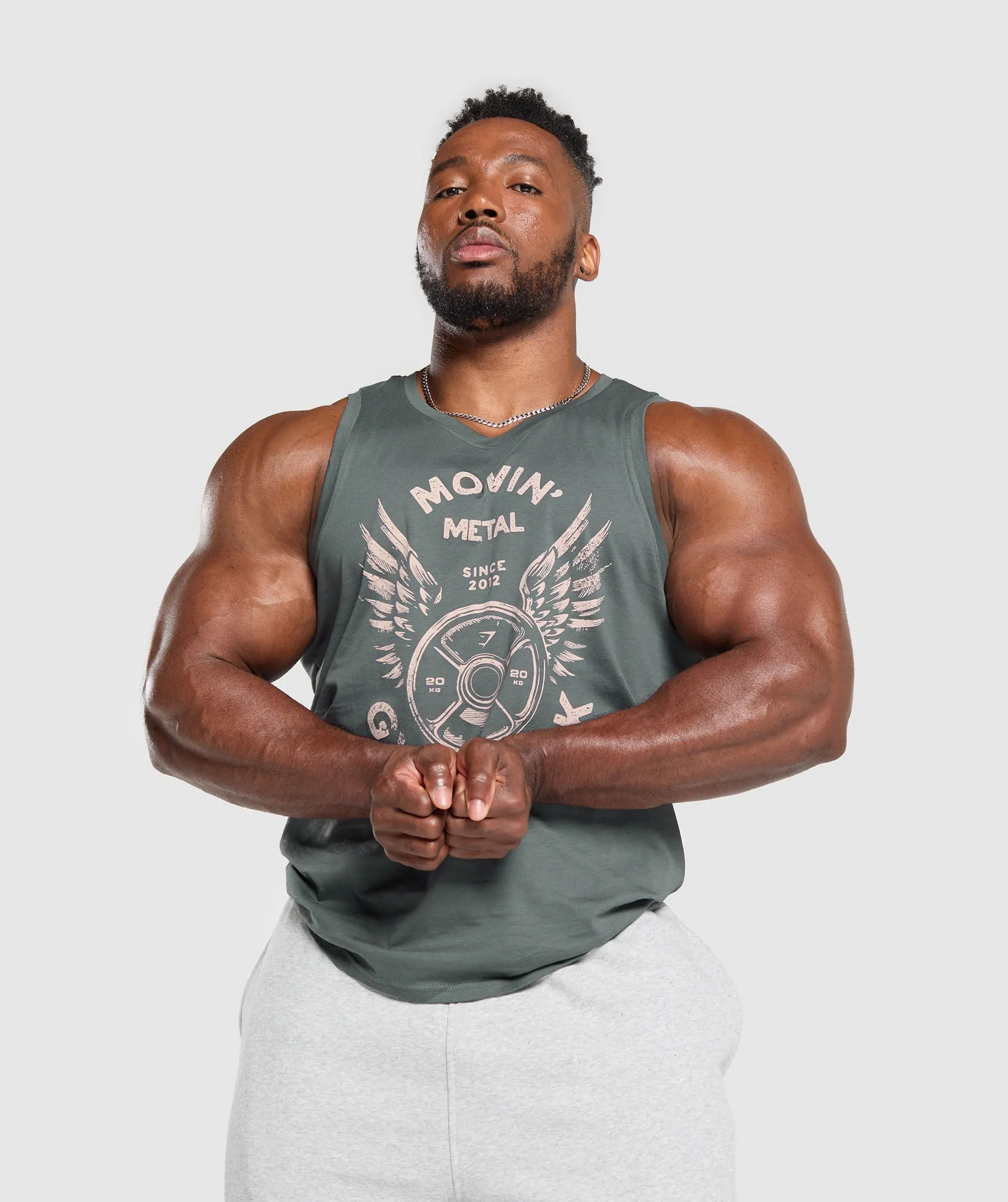 Gymshark Movin' Metal Graphic Tank - Slate Teal