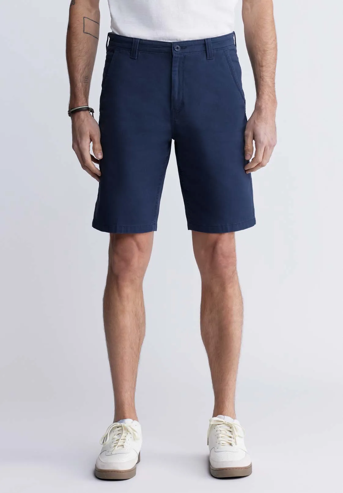 Hadrian Men's Flat Front Shorts in Midnight Blue - BM24266