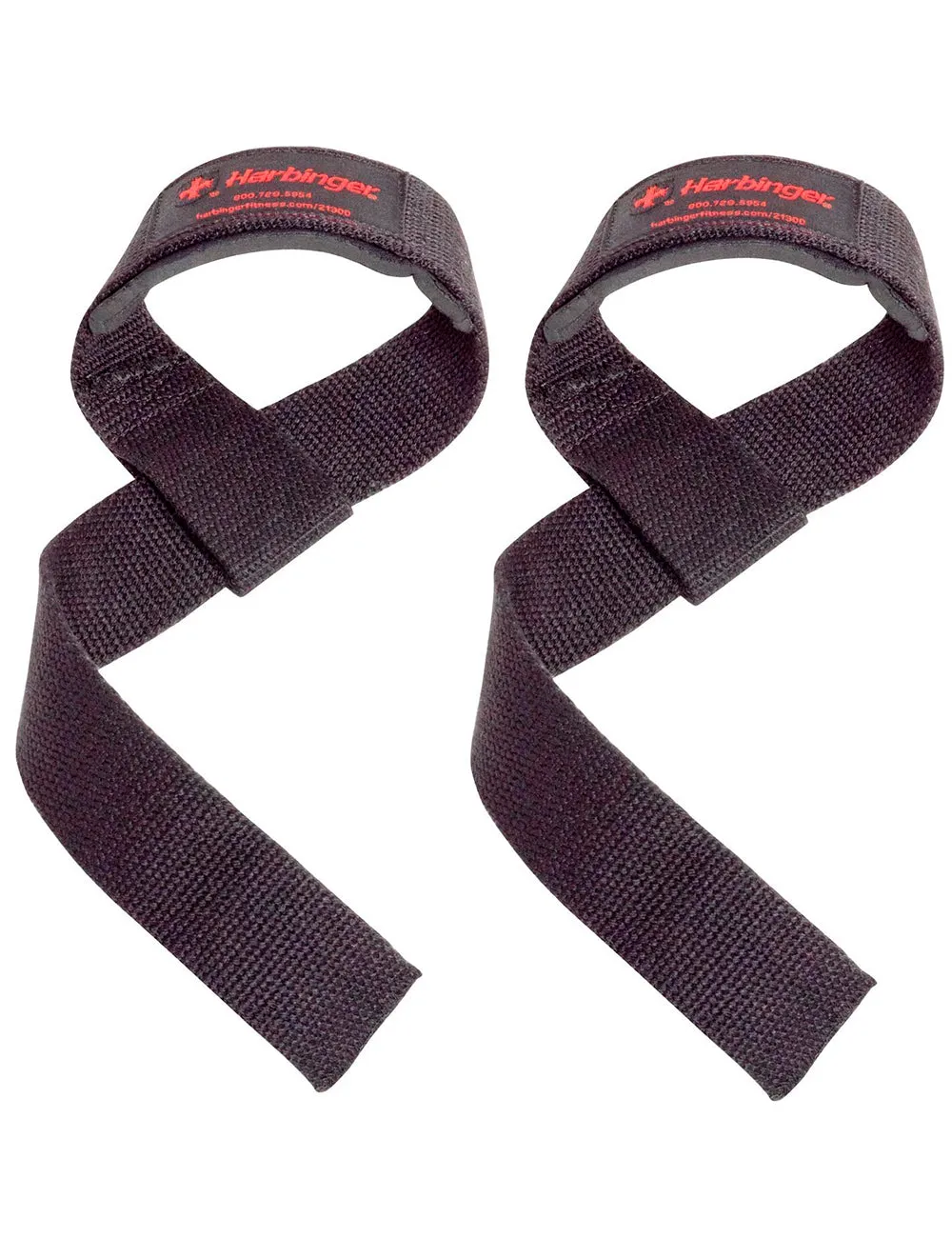 Harbinger Padded Cotton Lifting Straps with NeoTek Cushioned Wrist | Pair