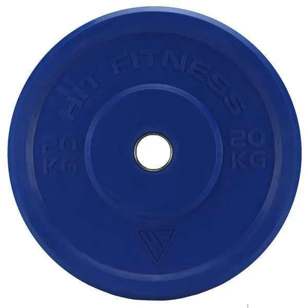 Hit Fitness 20kg Commercial Coloured Rubber Bumper Plate