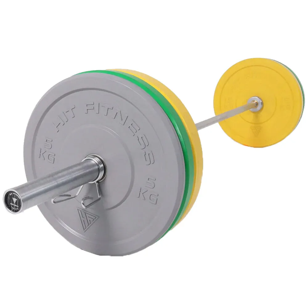 Hit Fitness 80kg Coloured Bumper Plates Core Weight Set