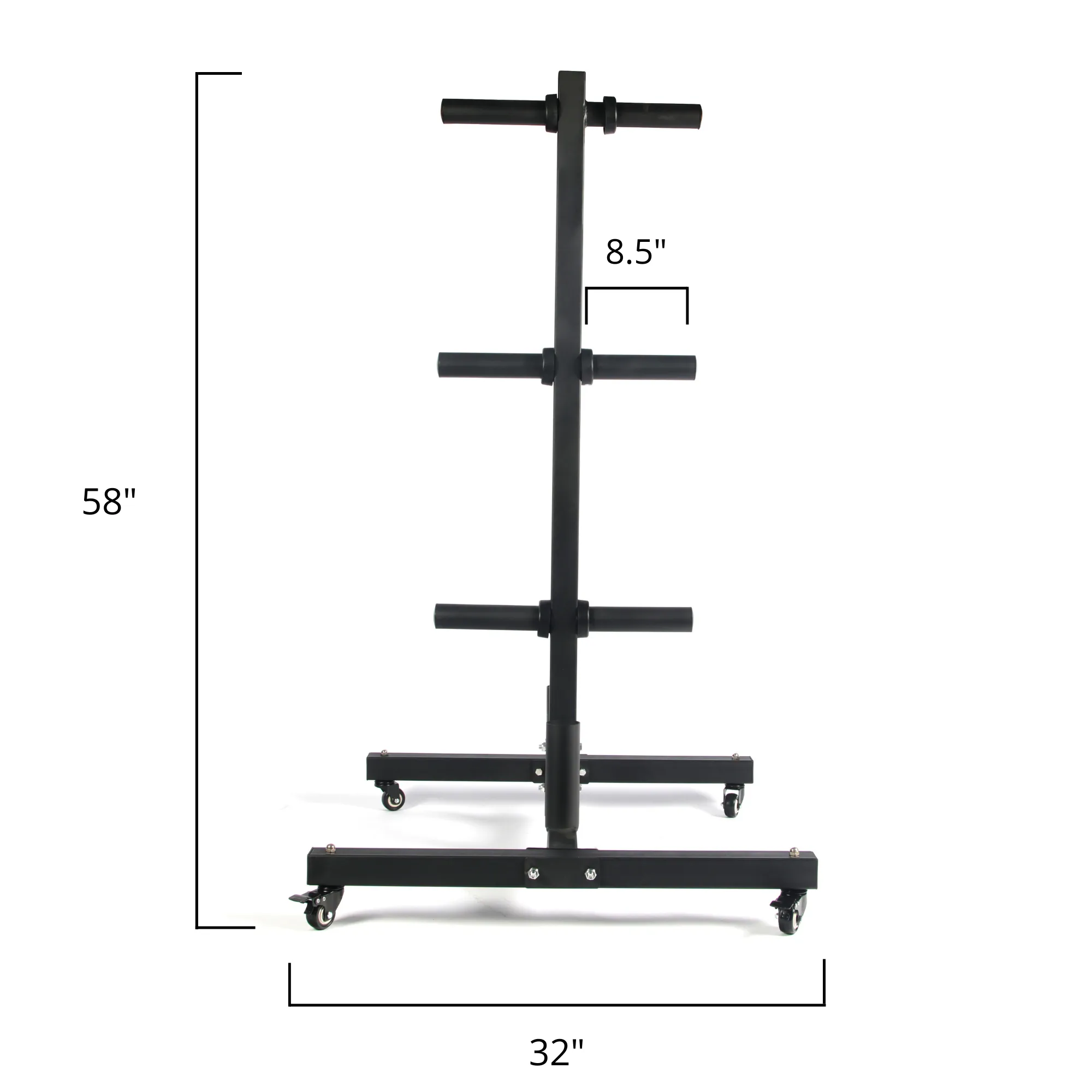 HulkFit Vertical Plate and Barbell Storage with Wheels