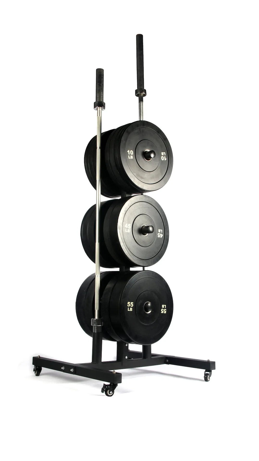 HulkFit Vertical Plate and Barbell Storage with Wheels