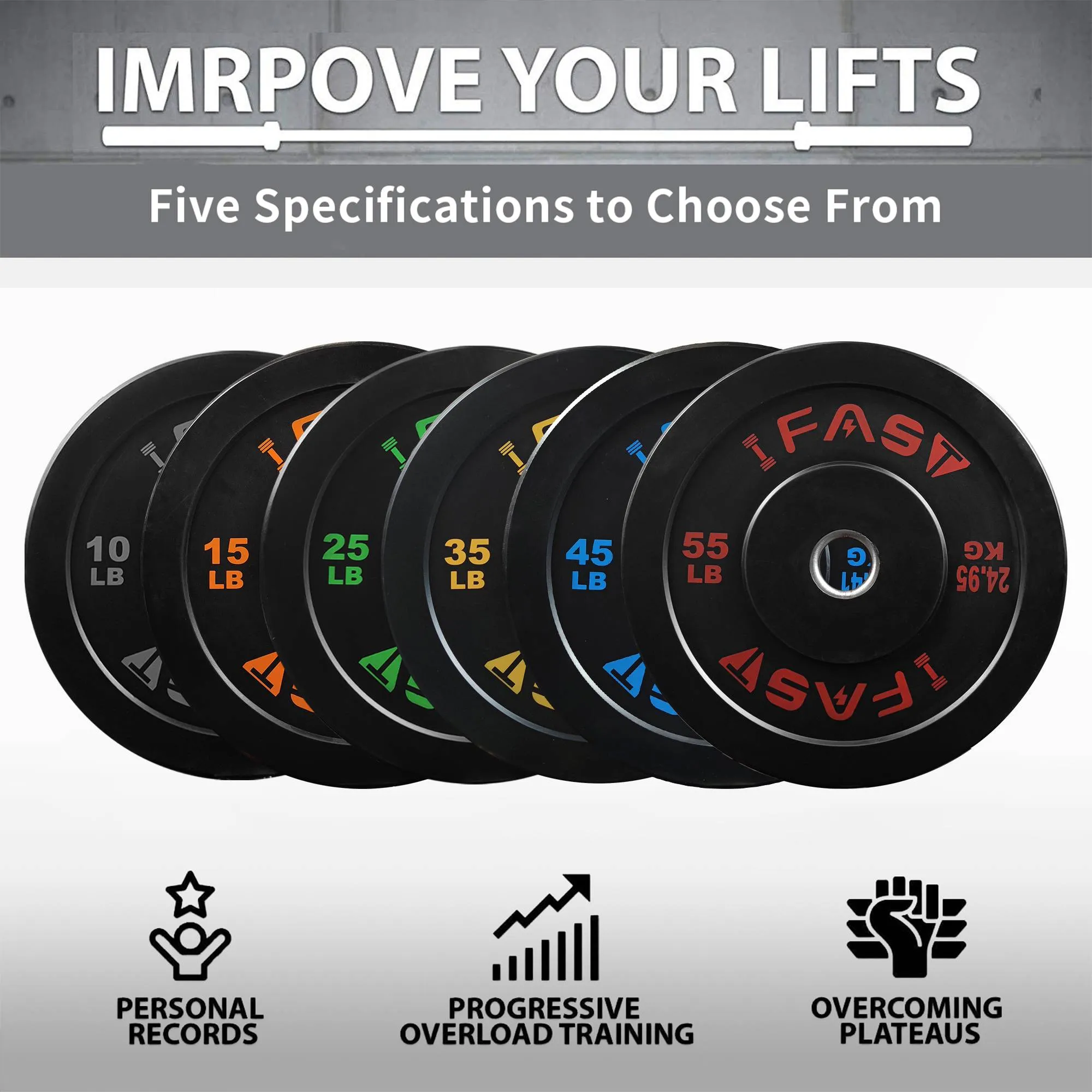 IFAST Olympic Bumper Weight Plates