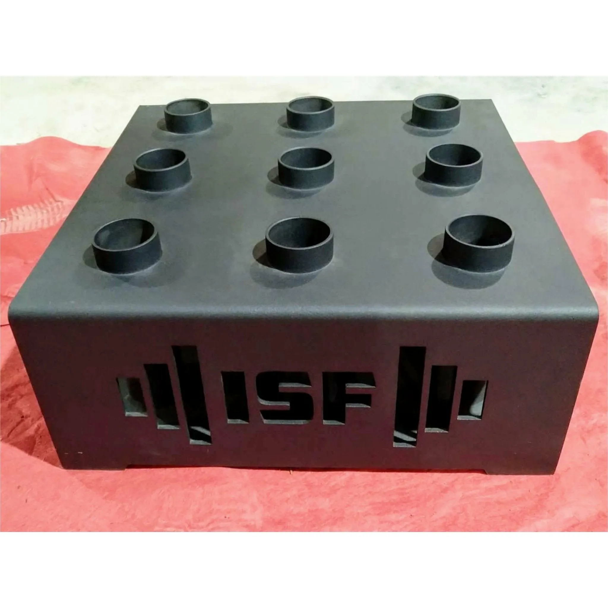 ISF Vertical Barbell Holder - 9 Bar Floor Storage