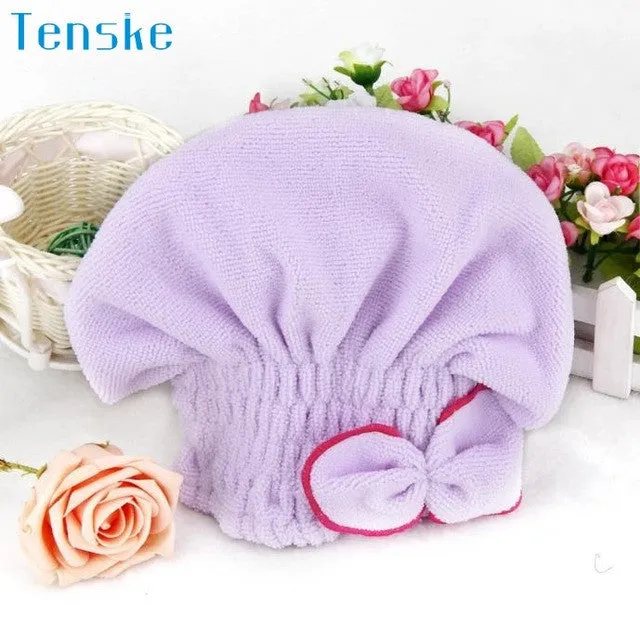 Newly Square Textile Useful Dry Microfiber Turban Quick Hair Hats Towels Bathing Shower cap