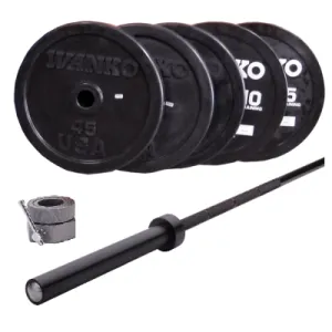 Olympic Bumper Set, black, in lbs, w/OB-20KG