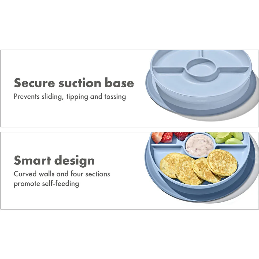 OXO Tot Stick & Stay Suction Divided Plate - Dusk