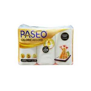 PASEO Calorie Absorption Kitchen Towels - 70 Sheets x 3 Rolls (2 Ply)