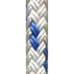 Polyester Braid - 3/8" White w/Blue $/FT