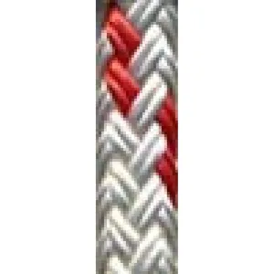 Polyester Braid - 3/8" White w/Red $/FT