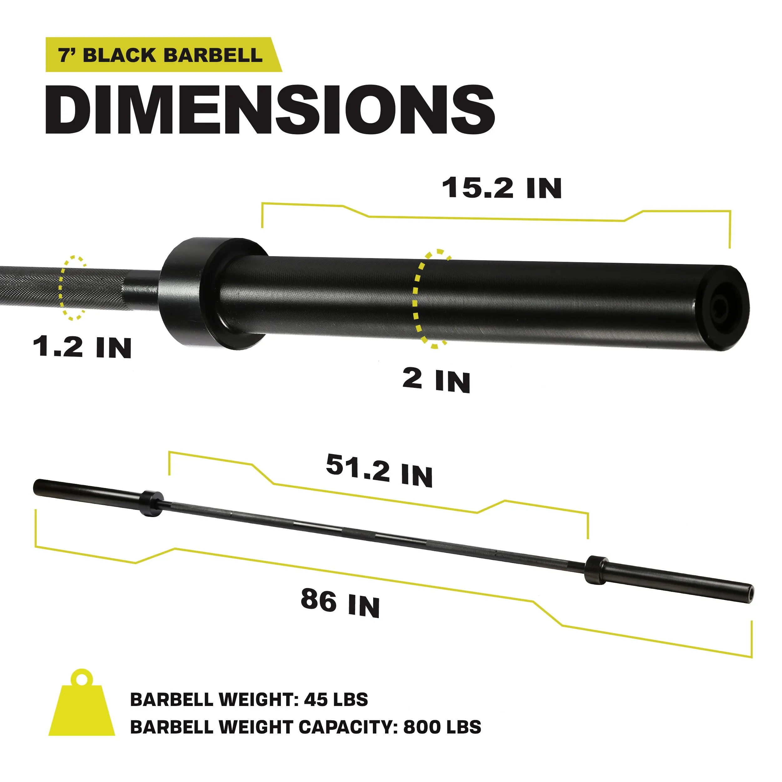 PRCTZ Bundle Olympic 7ft Barbell   45lb Bumper Plate Set