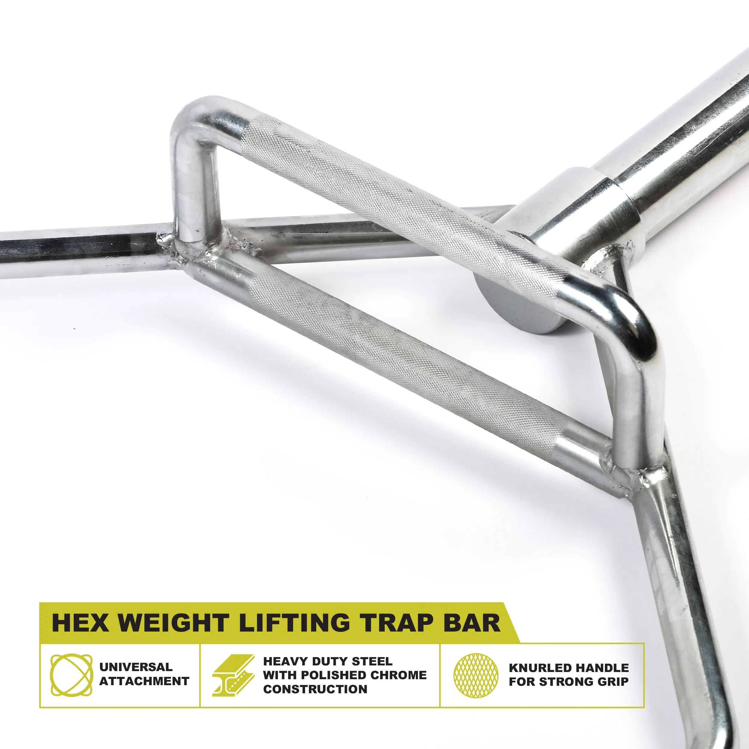 PRCTZ Olympic 50-Pound Hex Weight Trap Bar with 2 In. Sleeve