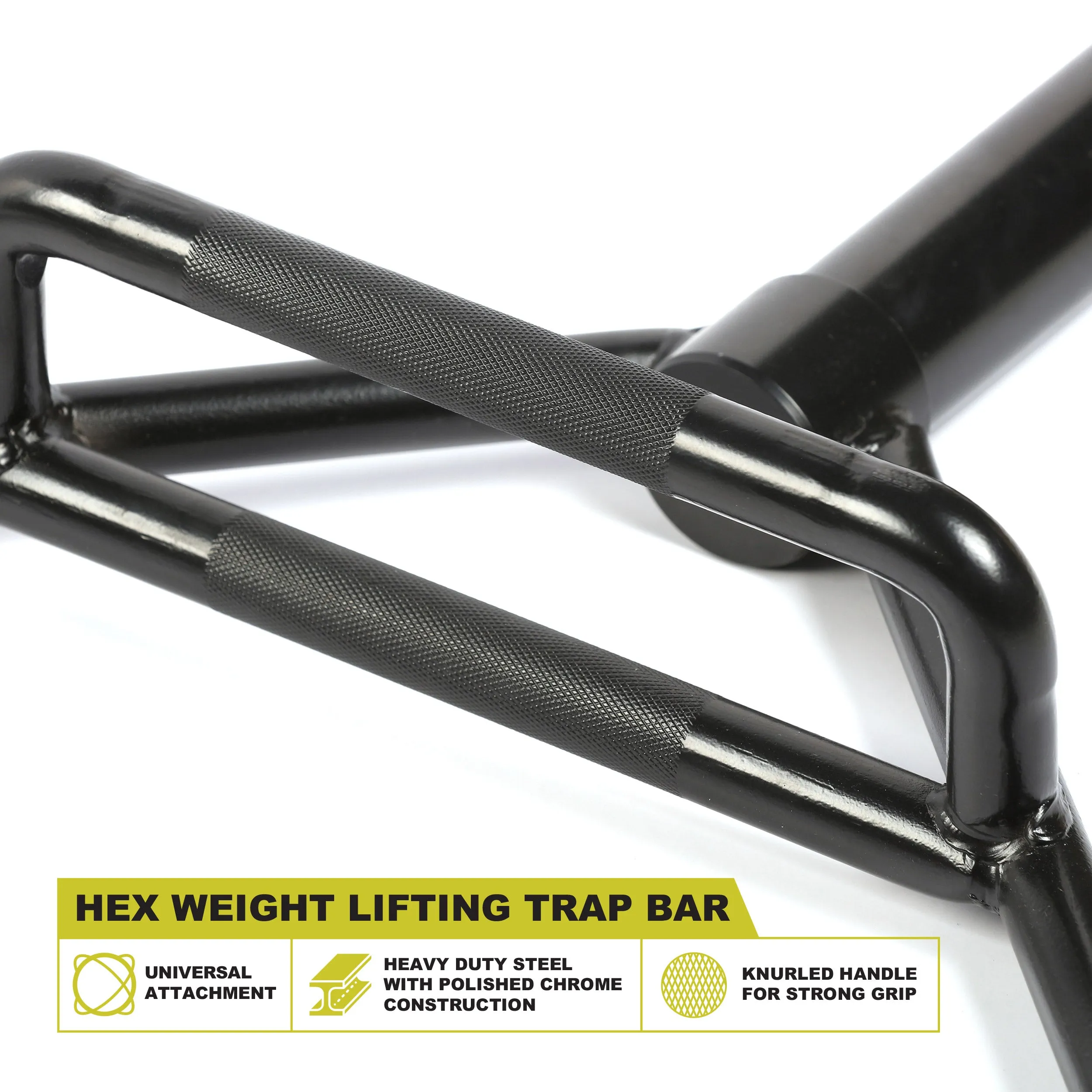 PRCTZ Olympic 50-Pound Hex Weight Trap Bar with 2 In. Sleeve