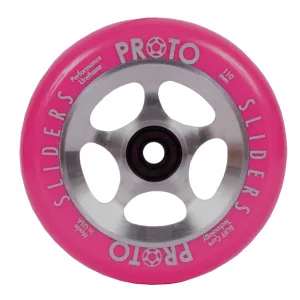 Proto StarBright Sliders Wheels 110mm - Neon Pink on Raw (Pair)