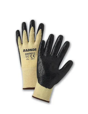 Radnor X-Large Yellow Kevlar/Lycra Work Gloves With Black Nitrile Coated Palms