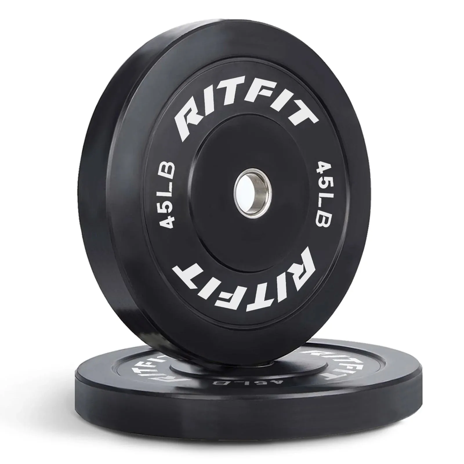 RitFit Bumper Plates Olympic Rubber Weight Plates, 2-inch