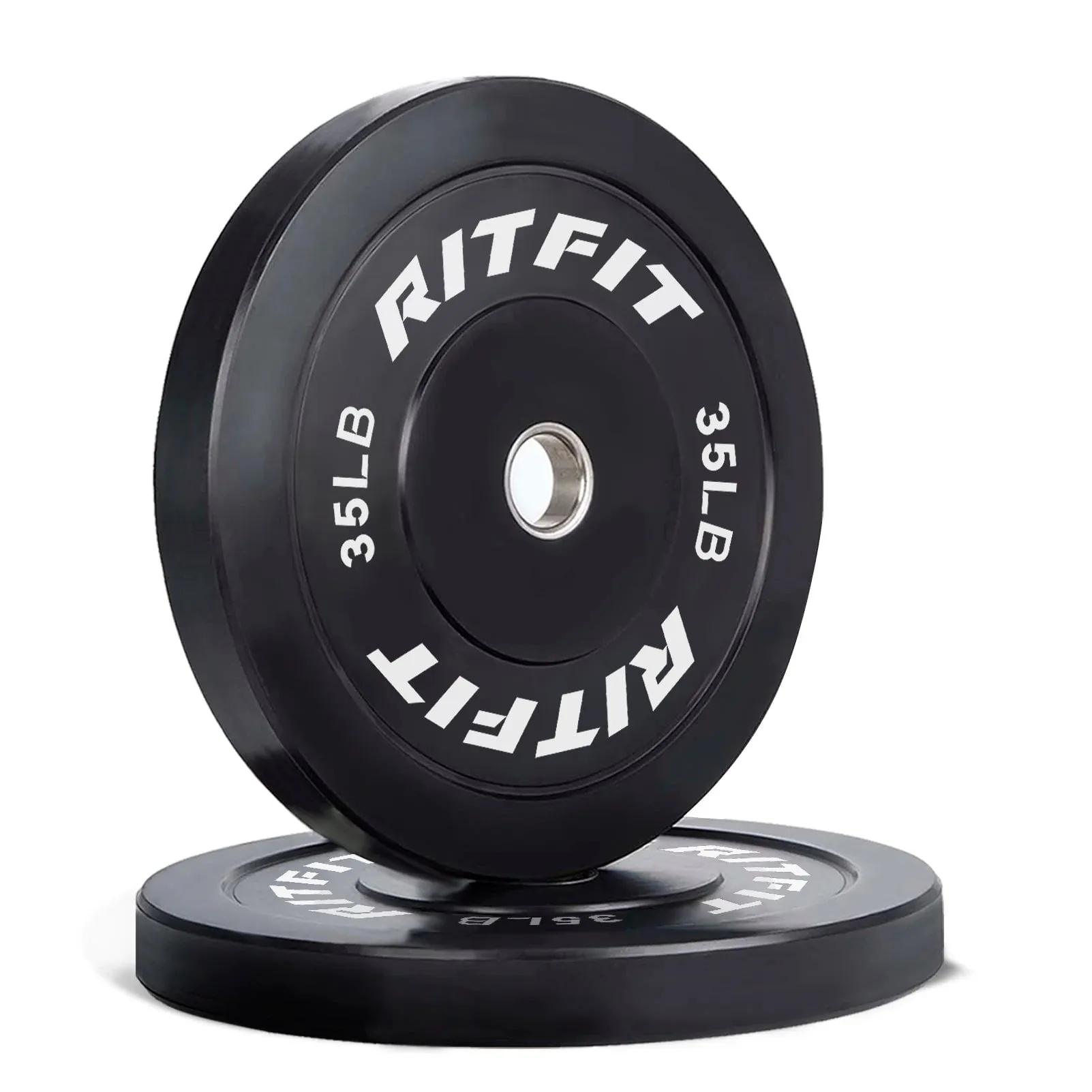 RitFit Bumper Plates Olympic Rubber Weight Plates, 2-inch