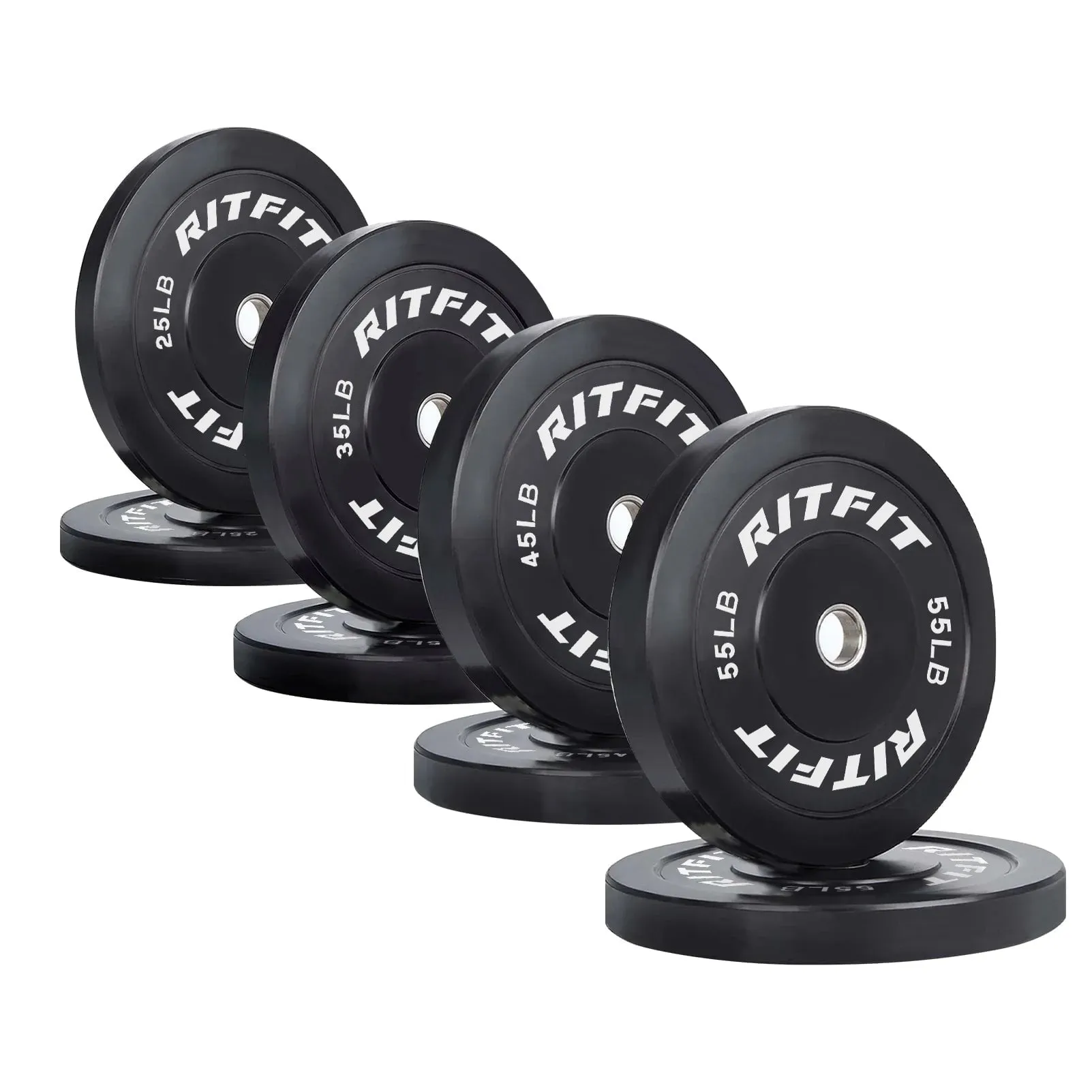 RitFit Bumper Plates Olympic Rubber Weight Plates, 2-inch